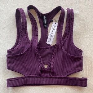For Love & Lemons Purple Cutout sports bra